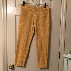 Old Navy Pixie Mid-Rise yellow floral pants